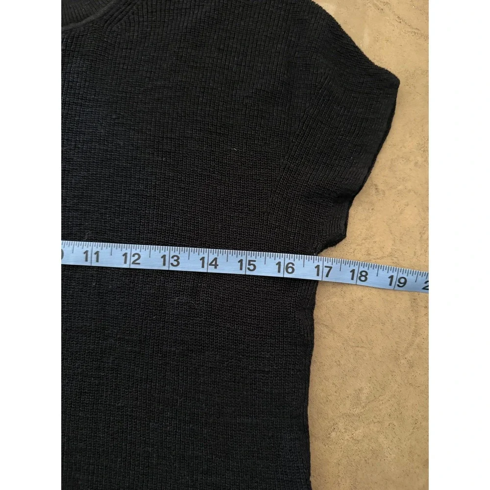 Banana Republic Womens Black Linen Blend Ribbed Knit Short Sleeve Sweater Small - Picture 9 of 10